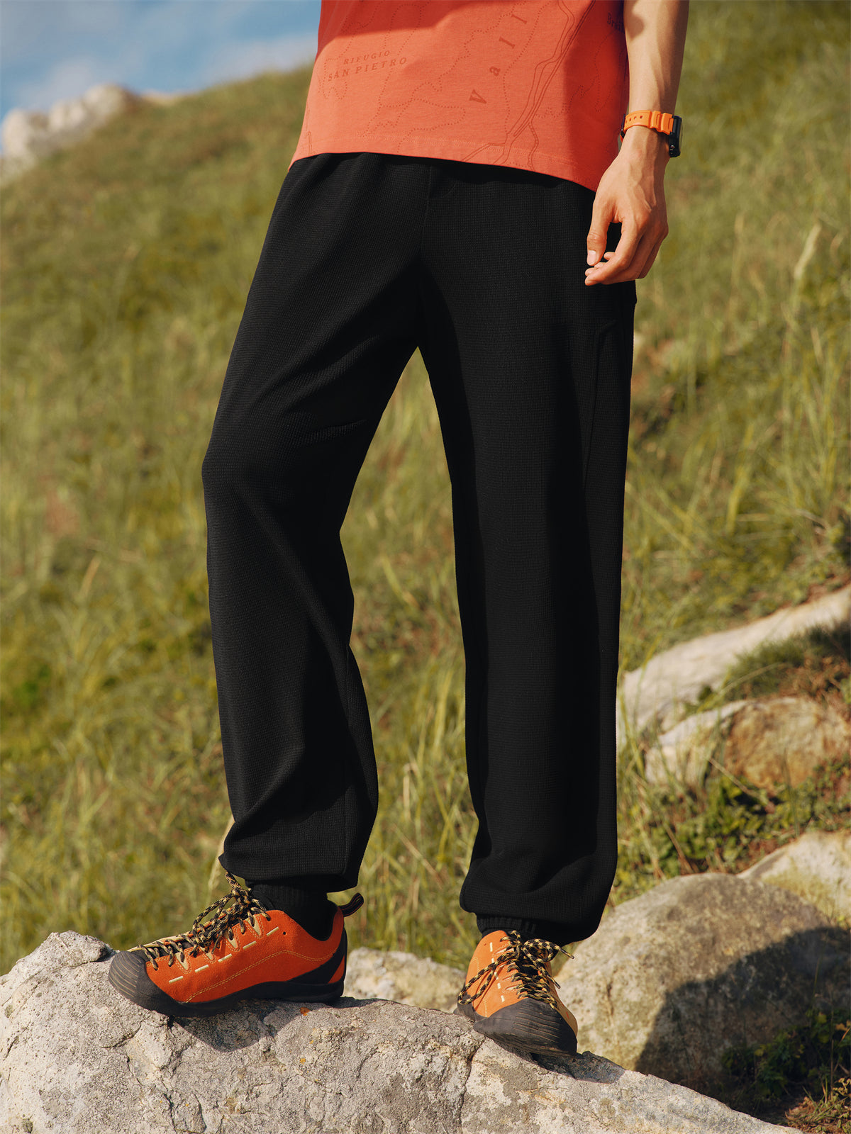 Men's Drawstring Waffle Jogger Pants