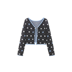 Women's Buckle Two-piece Knit Cardigan Sets