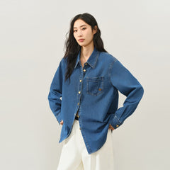 Women's Oversized Cotton Denim Shirt
