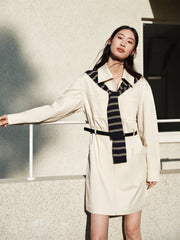 Women's Shirt Dress with Detachable Shawl