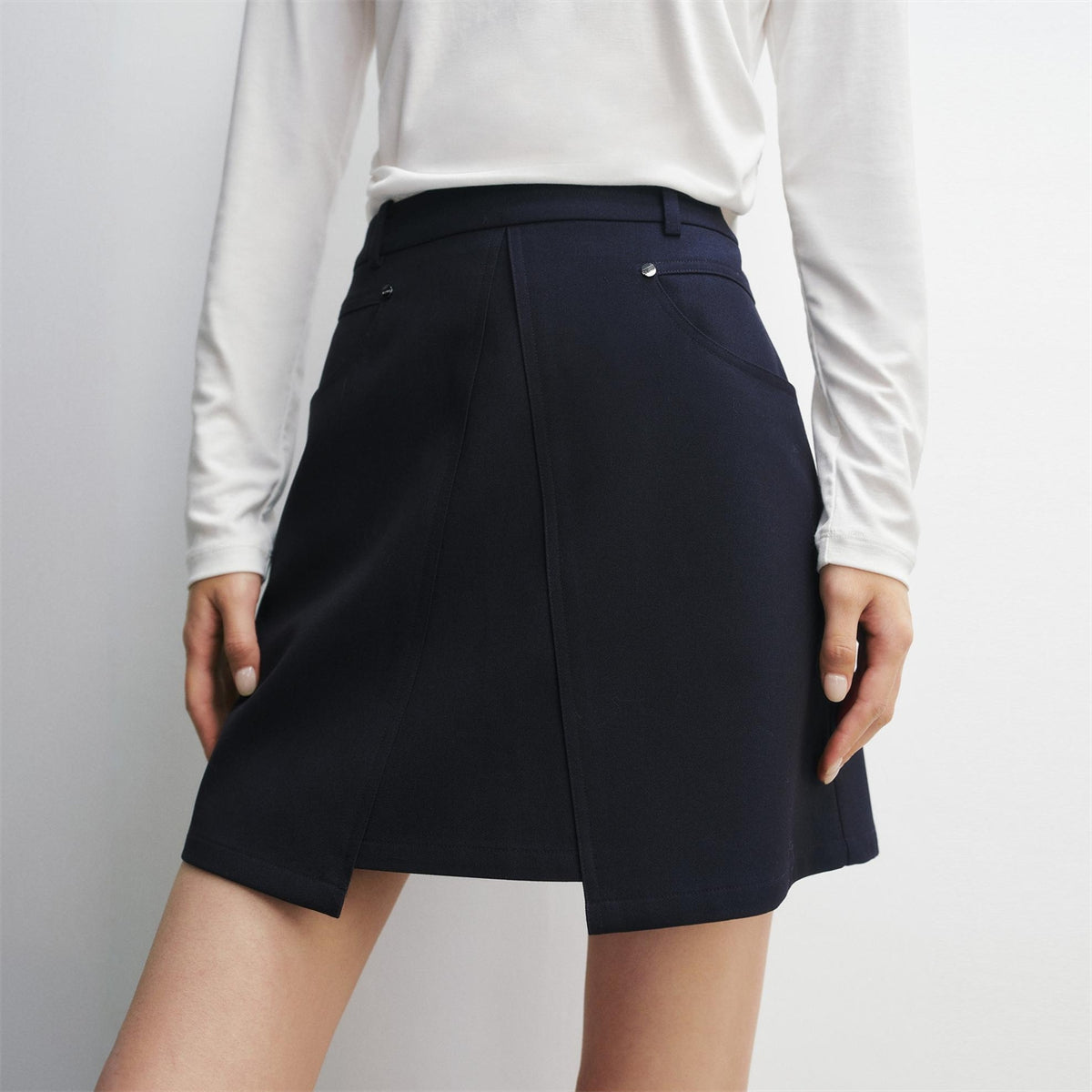 Women's Navy A-Line Mini Skirt