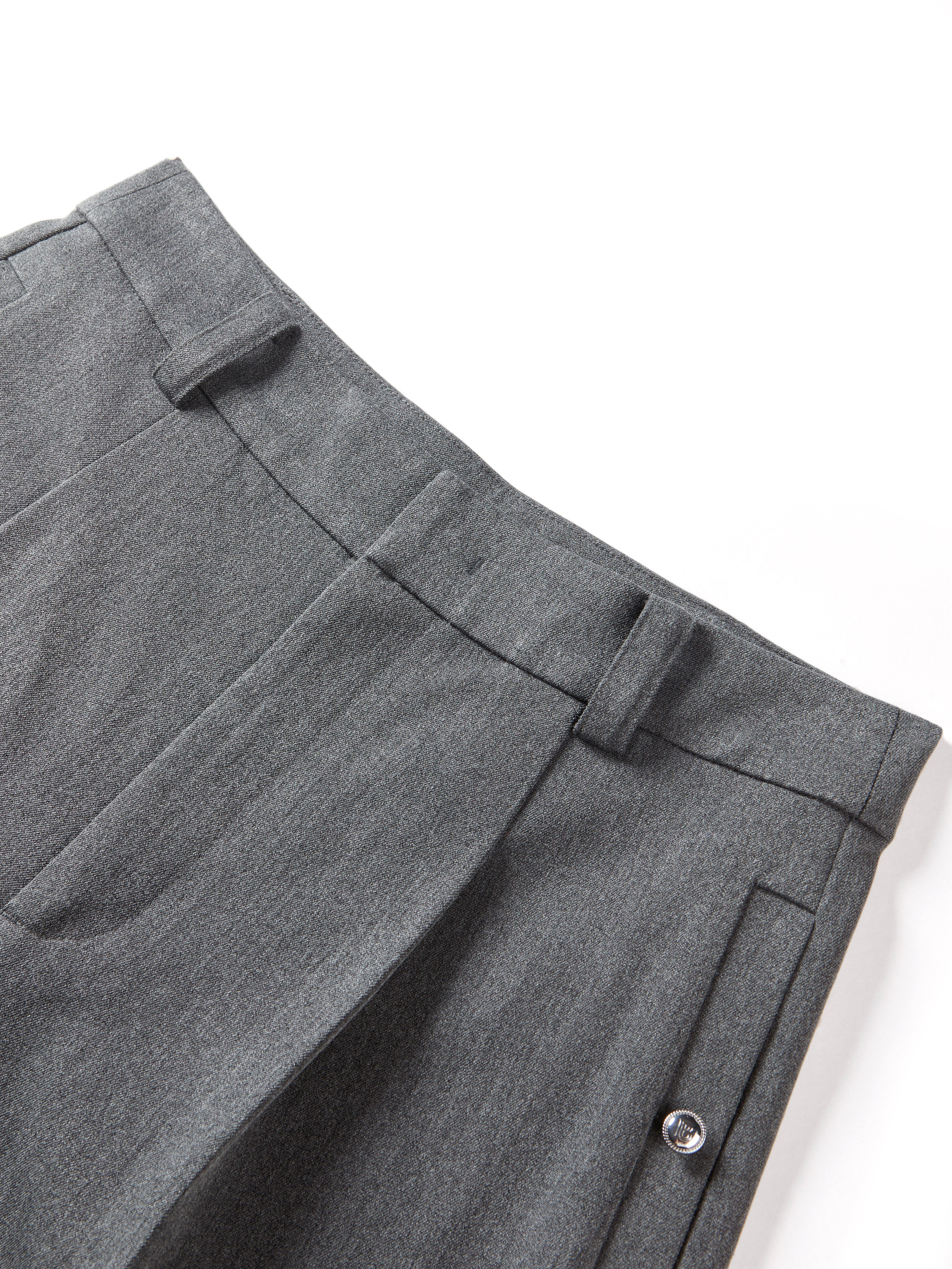 Women's Gray Pleated Tapered Pants