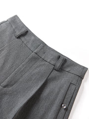 Women's Gray Pleated Tapered Pants