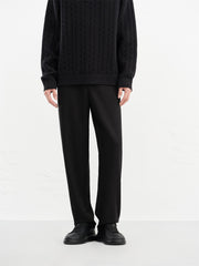 Men's Elastic-Waist Straight-Leg Dress Trousers