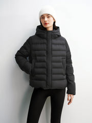 Women's Solid Quilted Oversized Hooded Down Jacket