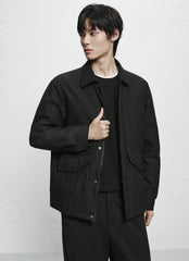 Men's Allover Black Tonal Jacquard Down Jacket
