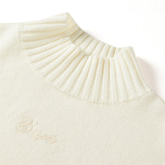 Women's Mock Neck Embroideried Pullover