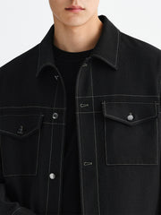 Men's Textured Tweed-Inspired Jacket
