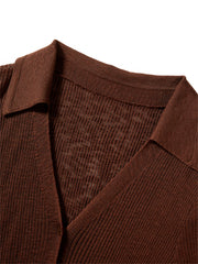 Women's Longline V-Neck Knit Sweater