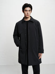 Men's Trench-Style Mid-Length Down Coat