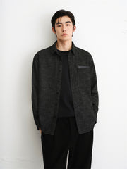 Men's Tweed-Inspired Brushed Yarn-Dyed Shirt