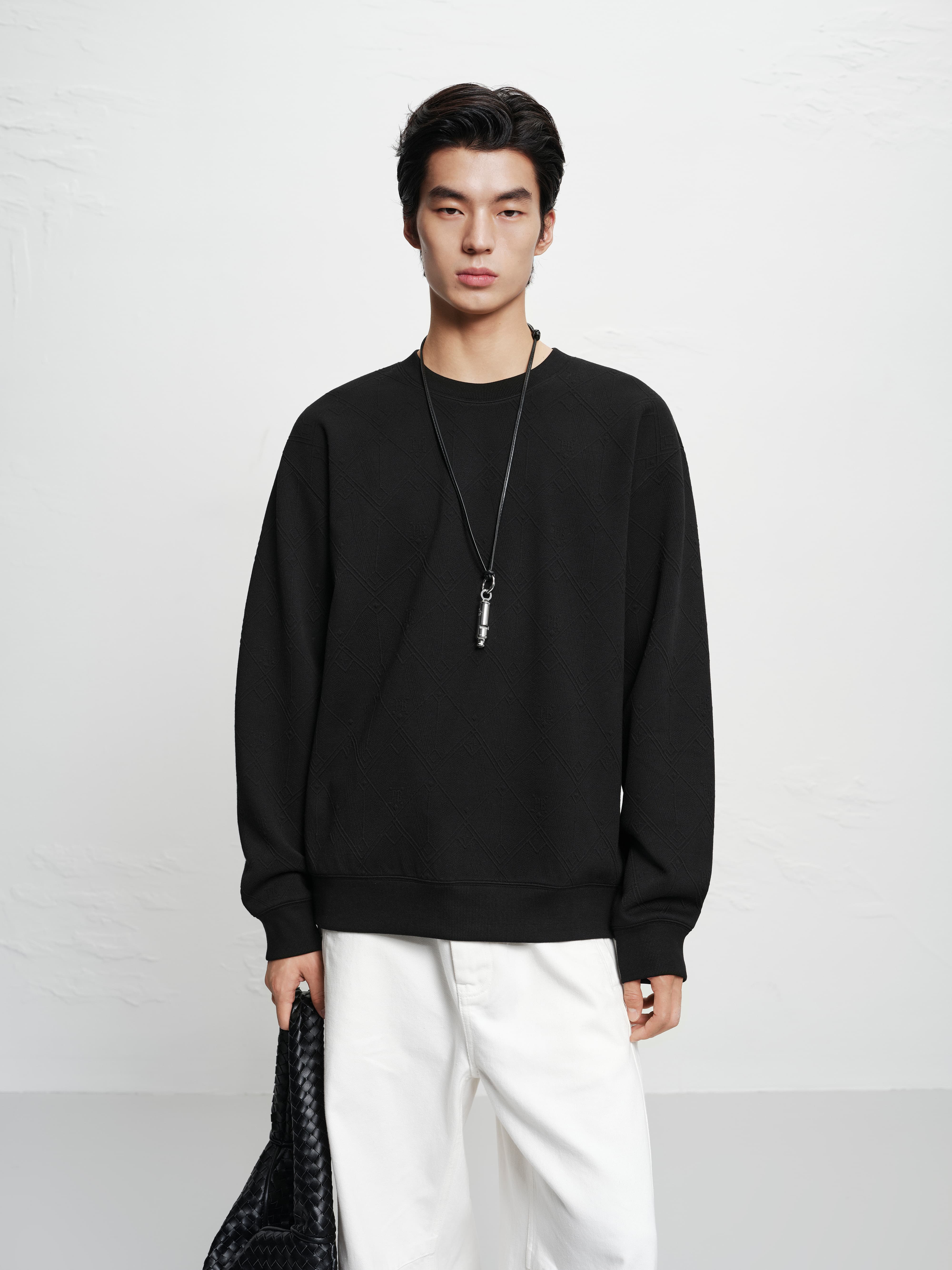 Men's 3D Jacquard Textured Sweater