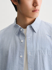 Men's Seersucker Striped Shirt