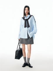 Women's Colorblock Striped Deconstructed Shirt