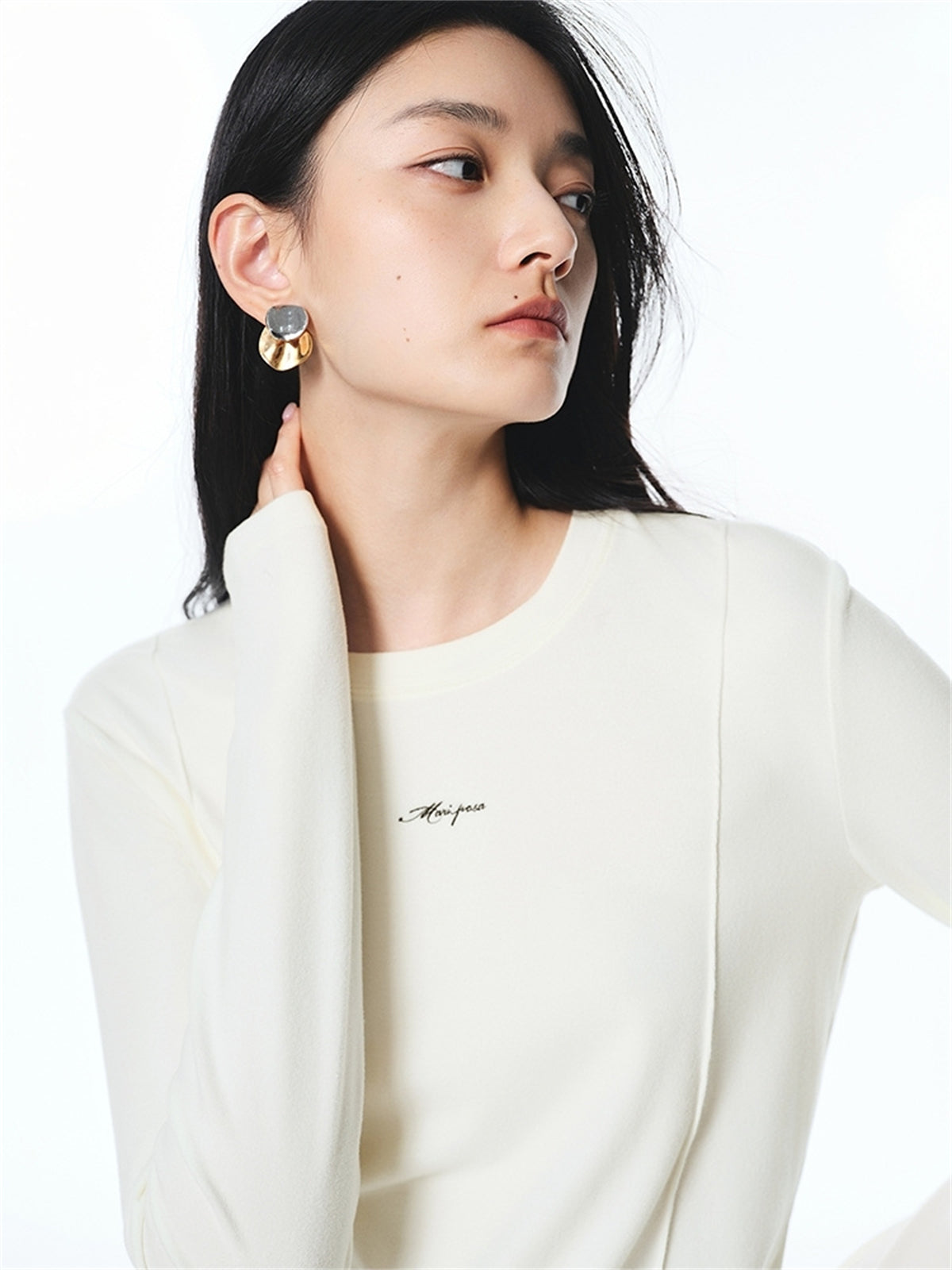 Women's Basic Seam-Detail Long-Sleeve T-Shirt