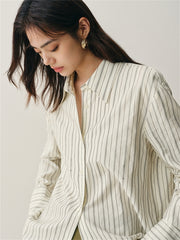 Women's Oversized Contrast-Stripe Shirt