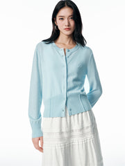 Women's Pure Wool Cropped Cardigan