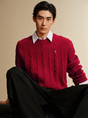 Men's Classic Loose-Fit Cable-Knit Sweater