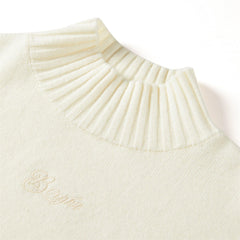 Women's Mock Neck Embroideried Pullover