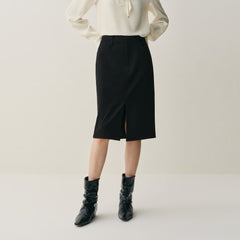 Women's Front-Slit Midi Skirt