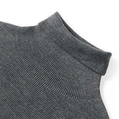 Women's Dark Gray Turtleneck Wool Pullover