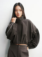 Women's Oversized Jacket with Side Seam Piping