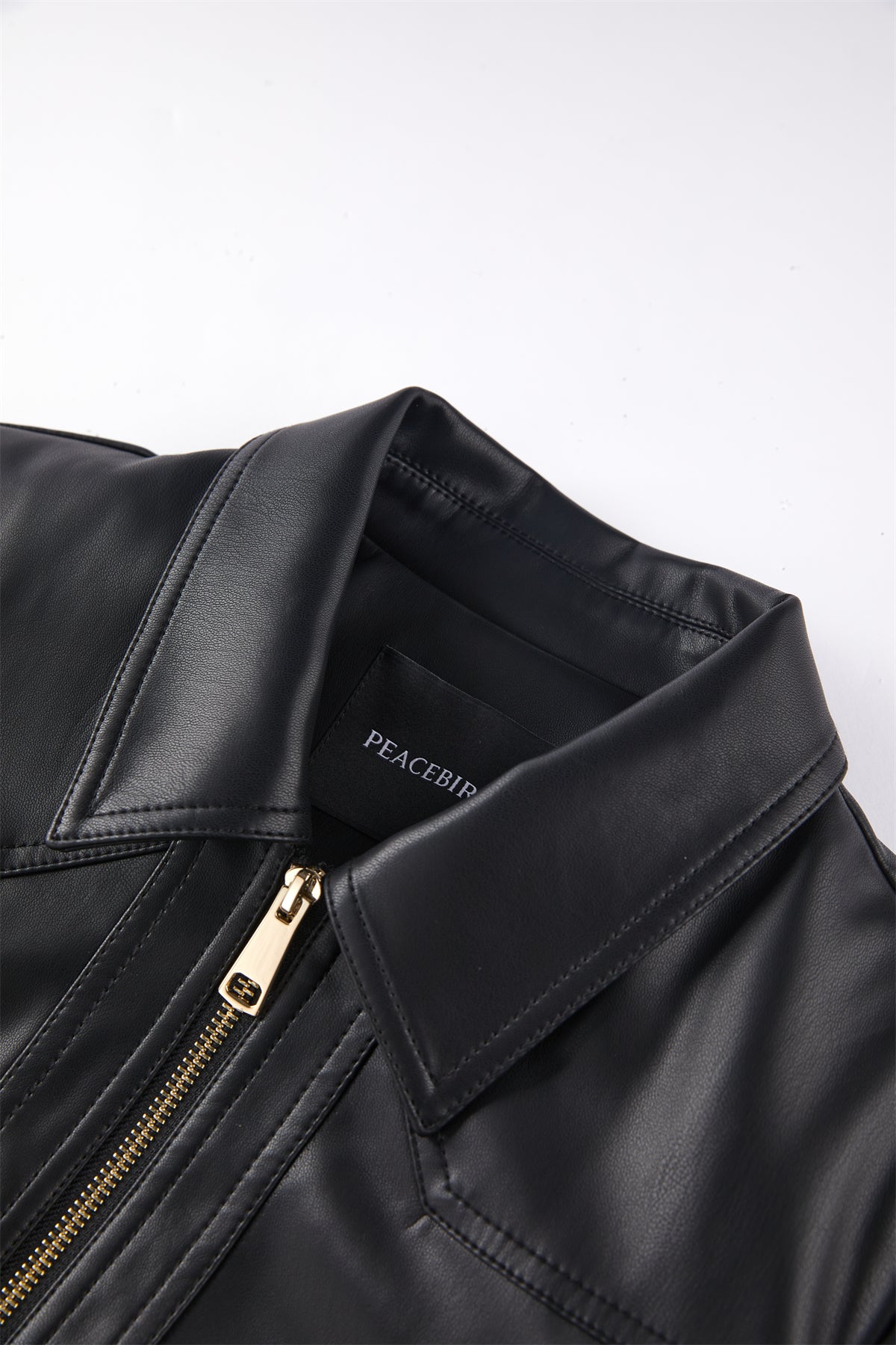 Women's Turn-Down Collar PU Leather Jacket