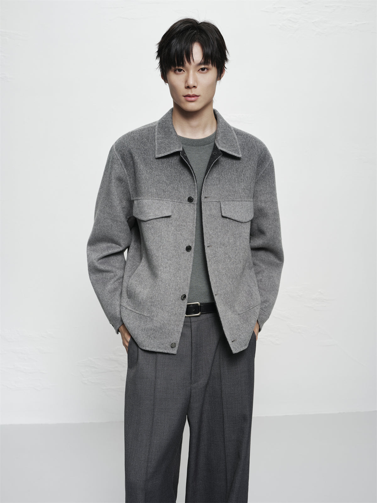 Men's Short Ombre Wool-Blend Jacket