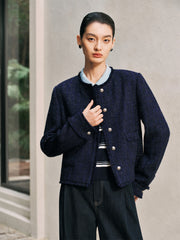 Women's Textured Raw-Edge Tweed Jacket