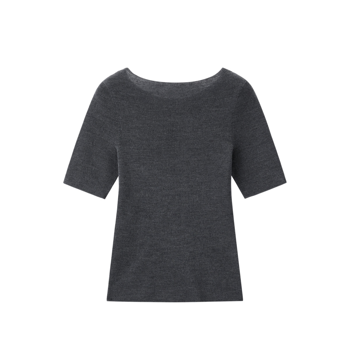 Women's Slim-Fit Stretch Wool-Blend Short-Sleeve Top