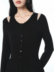 Women's Fitted Lyocell Layered-Look Dress