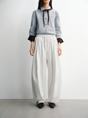 Women's High-Waist Solid Oversized Banana Pants