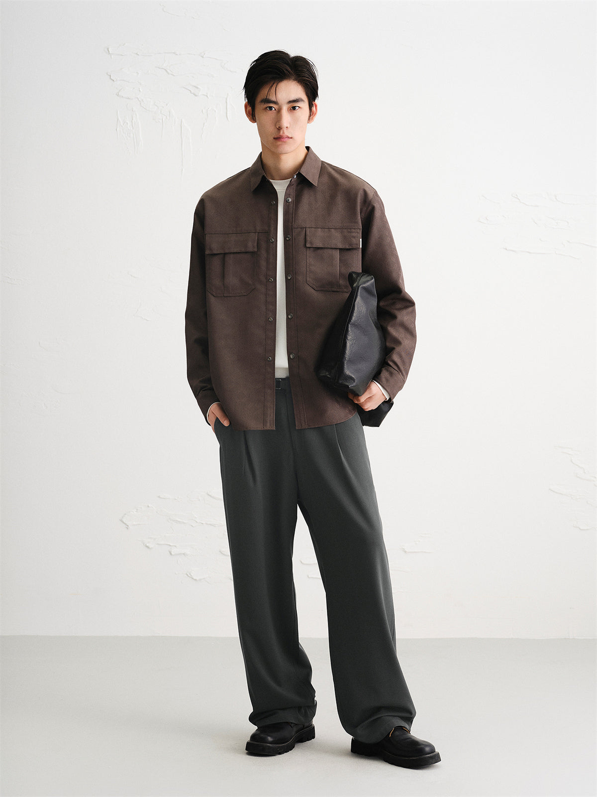 Men's Draped Wide-Leg Trousers