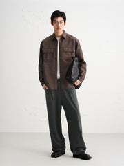 Men's Draped Wide-Leg Trousers