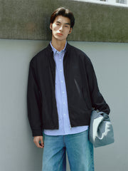 Men's Harrington Jacket with Plaid Lining