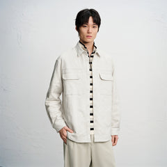 Men's Allover Jacquard Fleece-Lined Shirt
