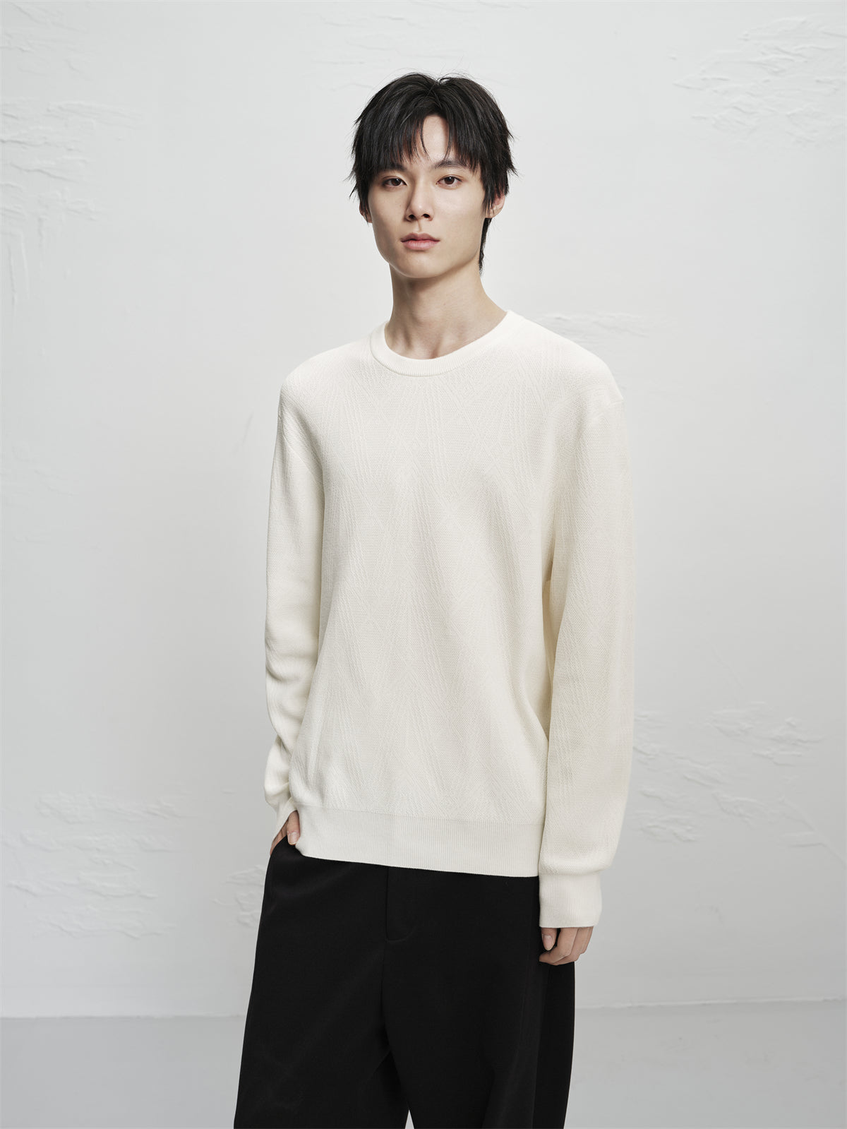 Men's Basic Chenille Textured Knit Sweater
