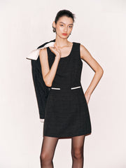 Women's Sleeveless Fitted Tweed Dress