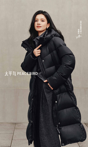 Peacebird Women *US Final Sale* Women's Extra-Long Thermal Goose Down Coat