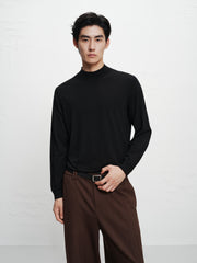 Men's Pure Wool Mock-Neck Sweater