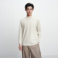 Men's Basic Mock-Neck Knit Pullover