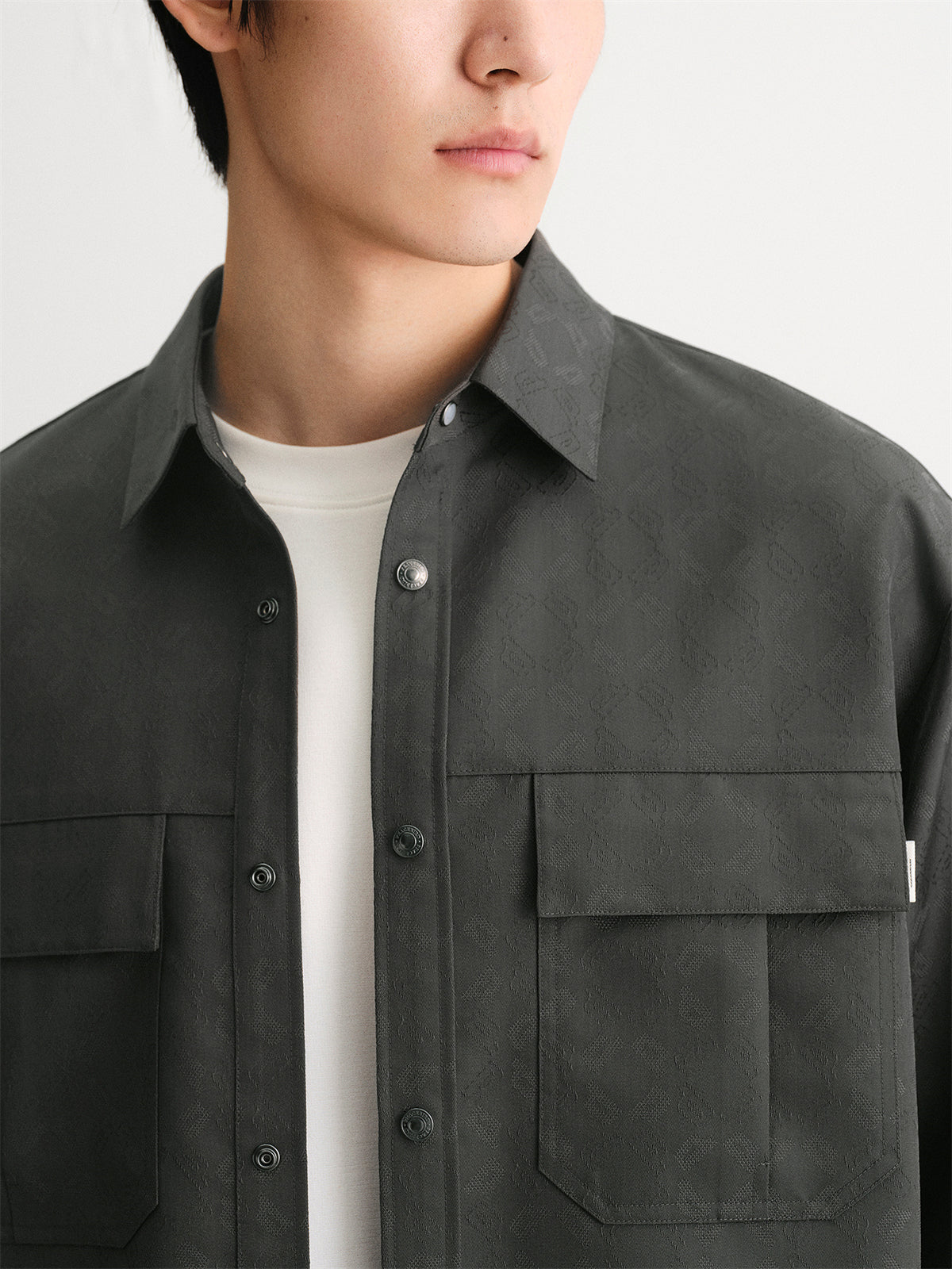 Men's Subtle Patterned Textured Jacquard Shirt
