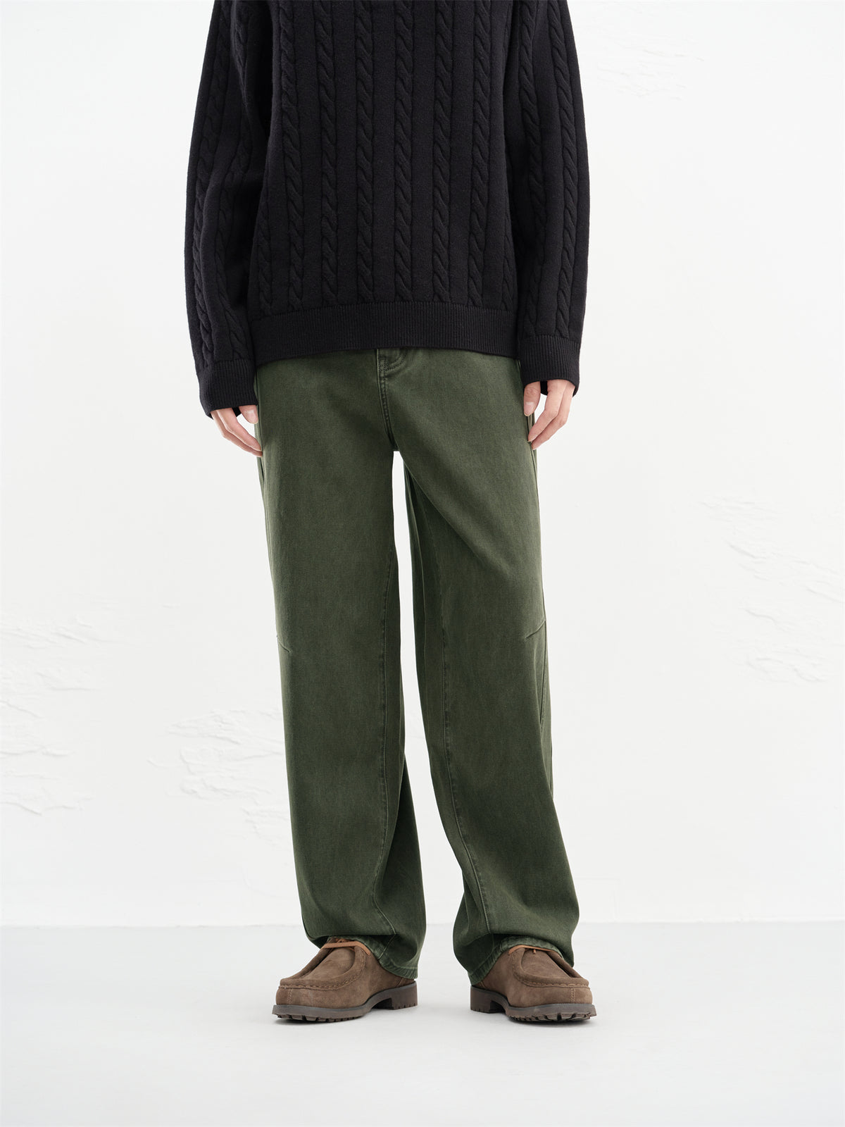 Men's Wide-Leg Colored Denim Pants