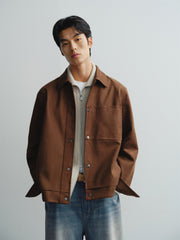 Men's Textured Faux Suede Jacket