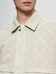 Men's Jacquard Faux Suede Down Jacket