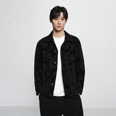 Men's Allover Jacquard Chenille Denim Jacket