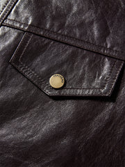 Women's Cropped Oversized Waxed Leather Jacket