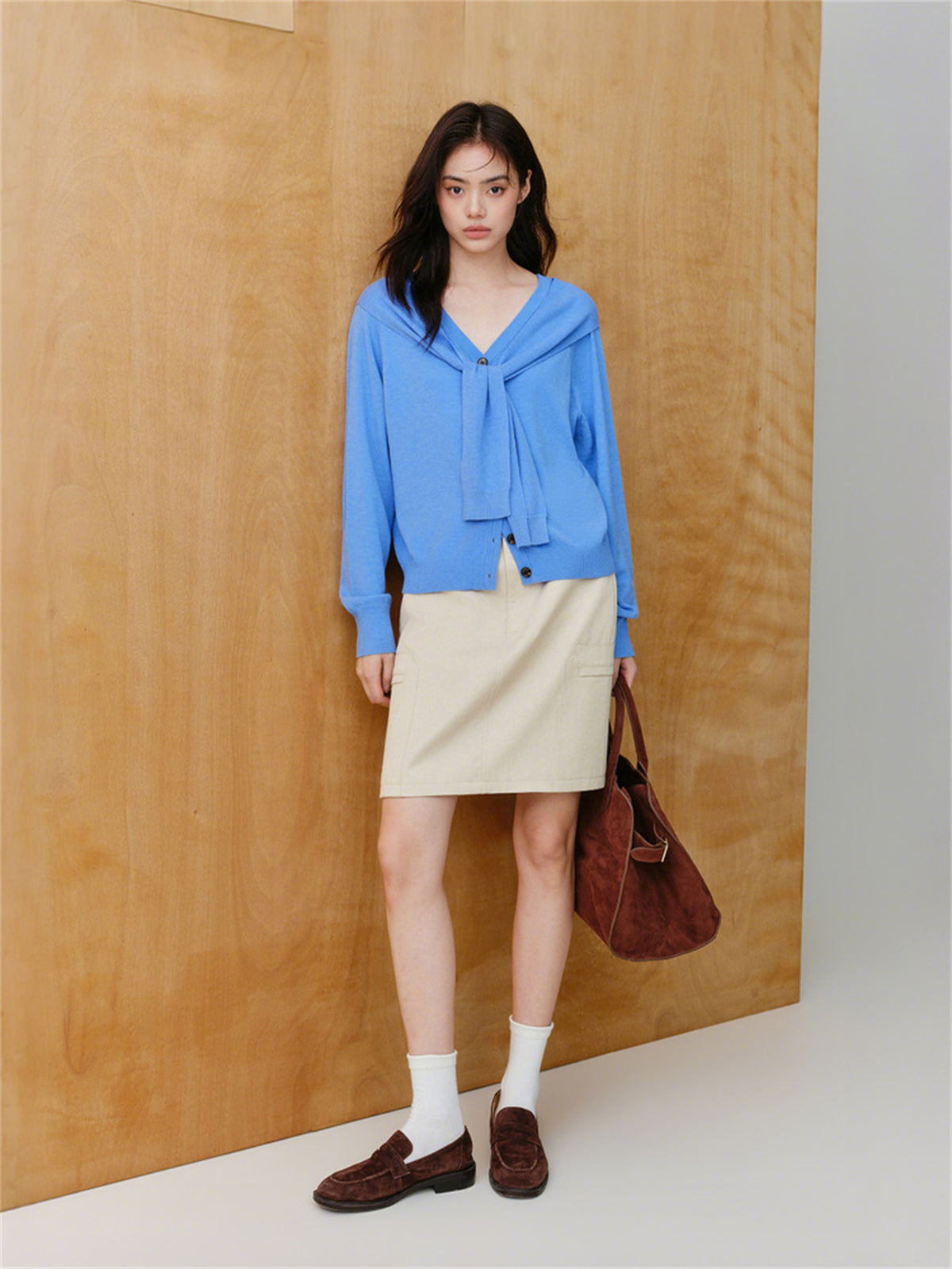Women's Knit Cardigan with Detachable Cape