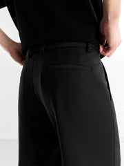 Men's Black Straight-Leg Dress Pants