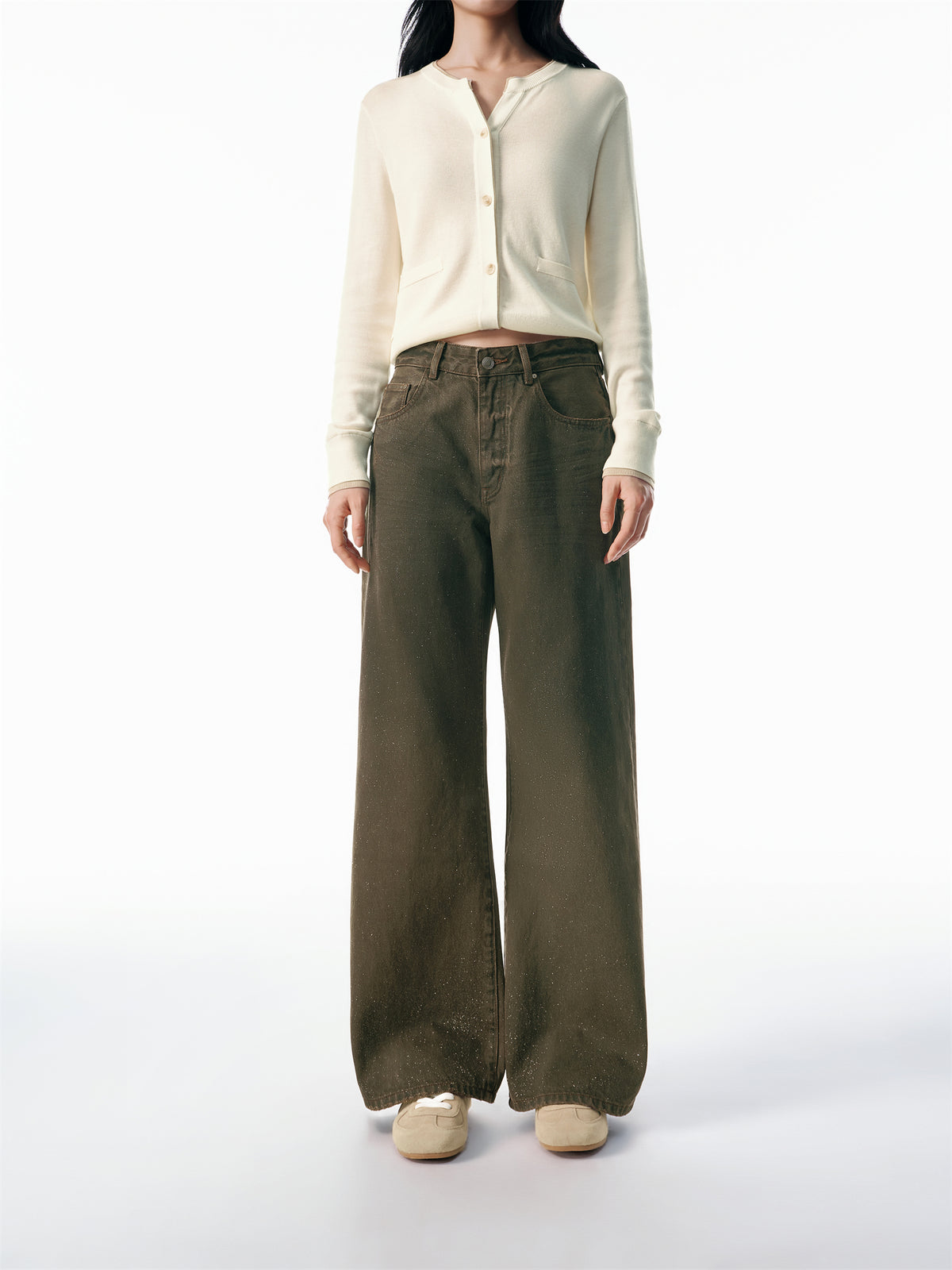 Women's Cotton Sparkle Straight-Leg Jeans